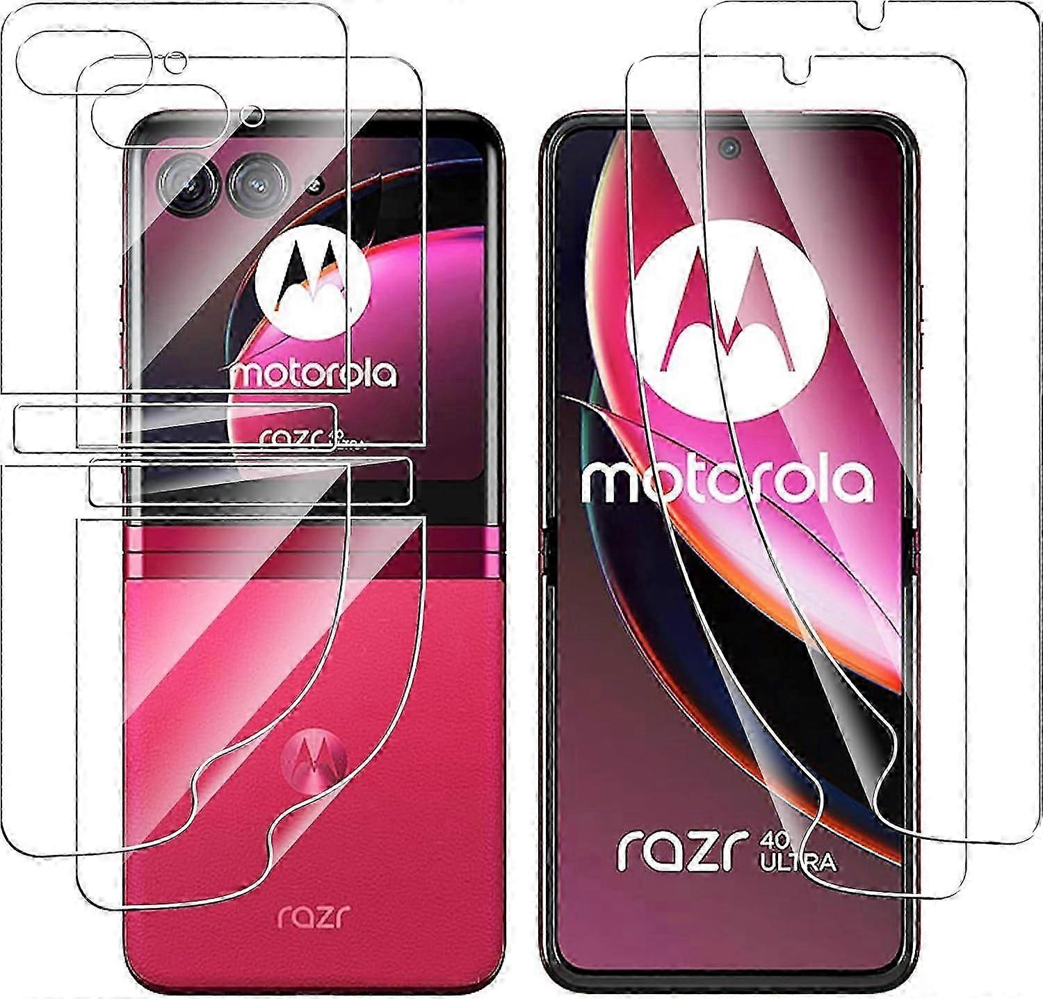 2+2Pack Soft TPU High Definition Bubble-Free Screen Protector for Motorola Razr 50/50 Ultra,Anti-Scratch,Case Friendly