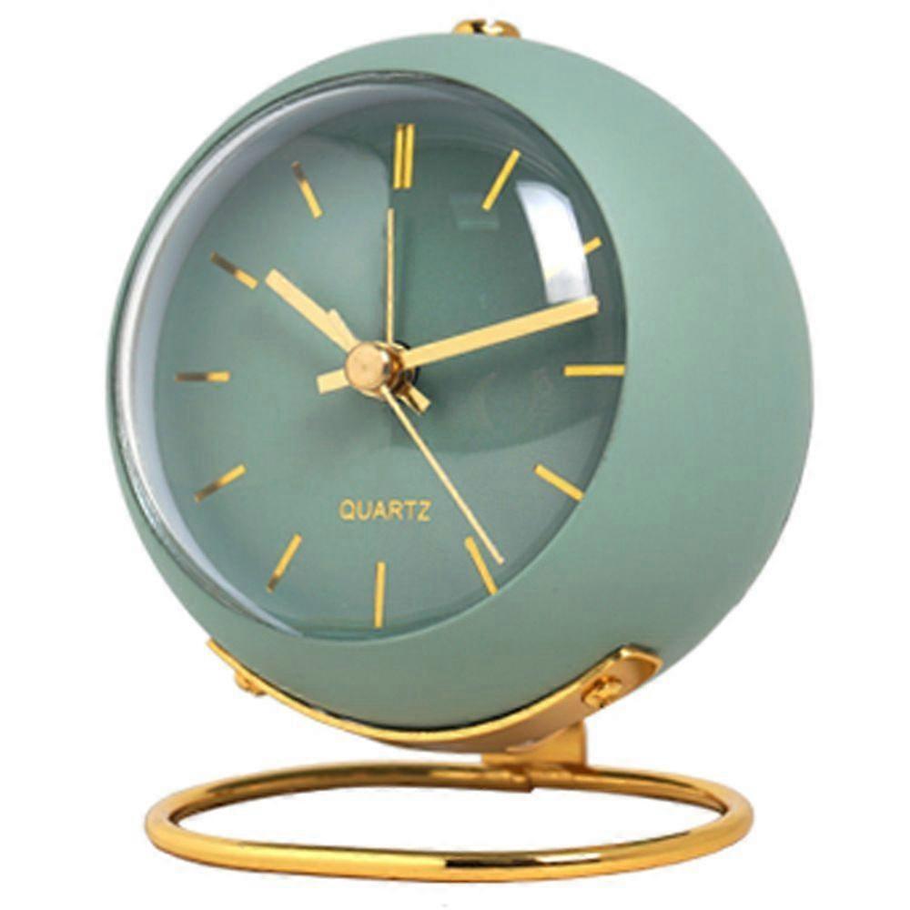Analog Alarm Clock with Lights, Small Silent Retro Alarm Clock Student Bedside Alarm Clock Luminous Pointer Clock(Green)
