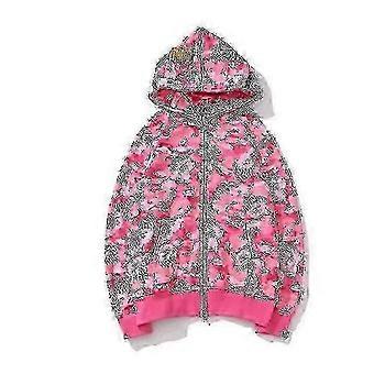 Neuer Trend Hoodie Camo Print Casual Loose Zip Hoodie Jacke Für Männer Frauen L Rosa