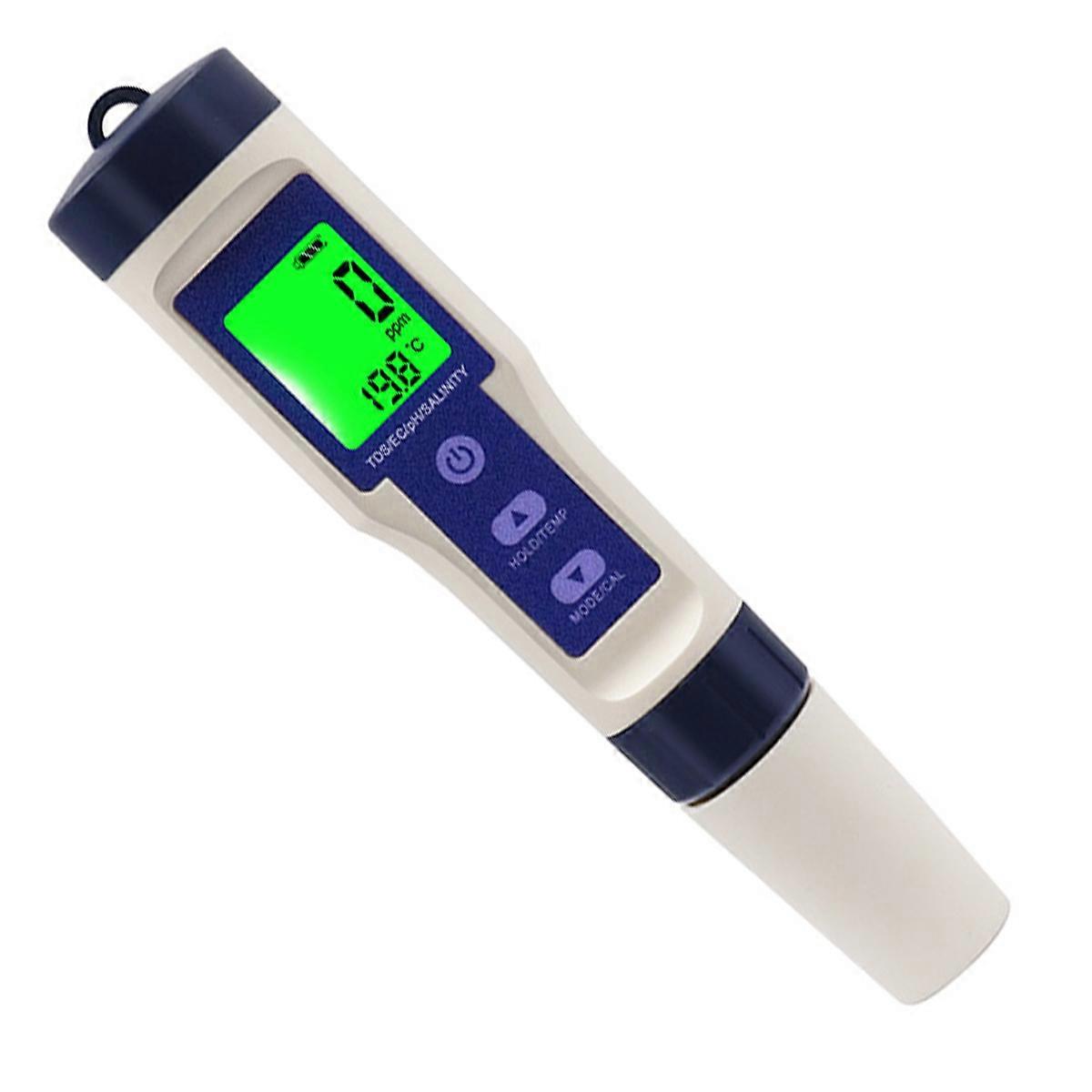 PH Meter, Digital, Multiparameter Water Test, Temperature Compensation