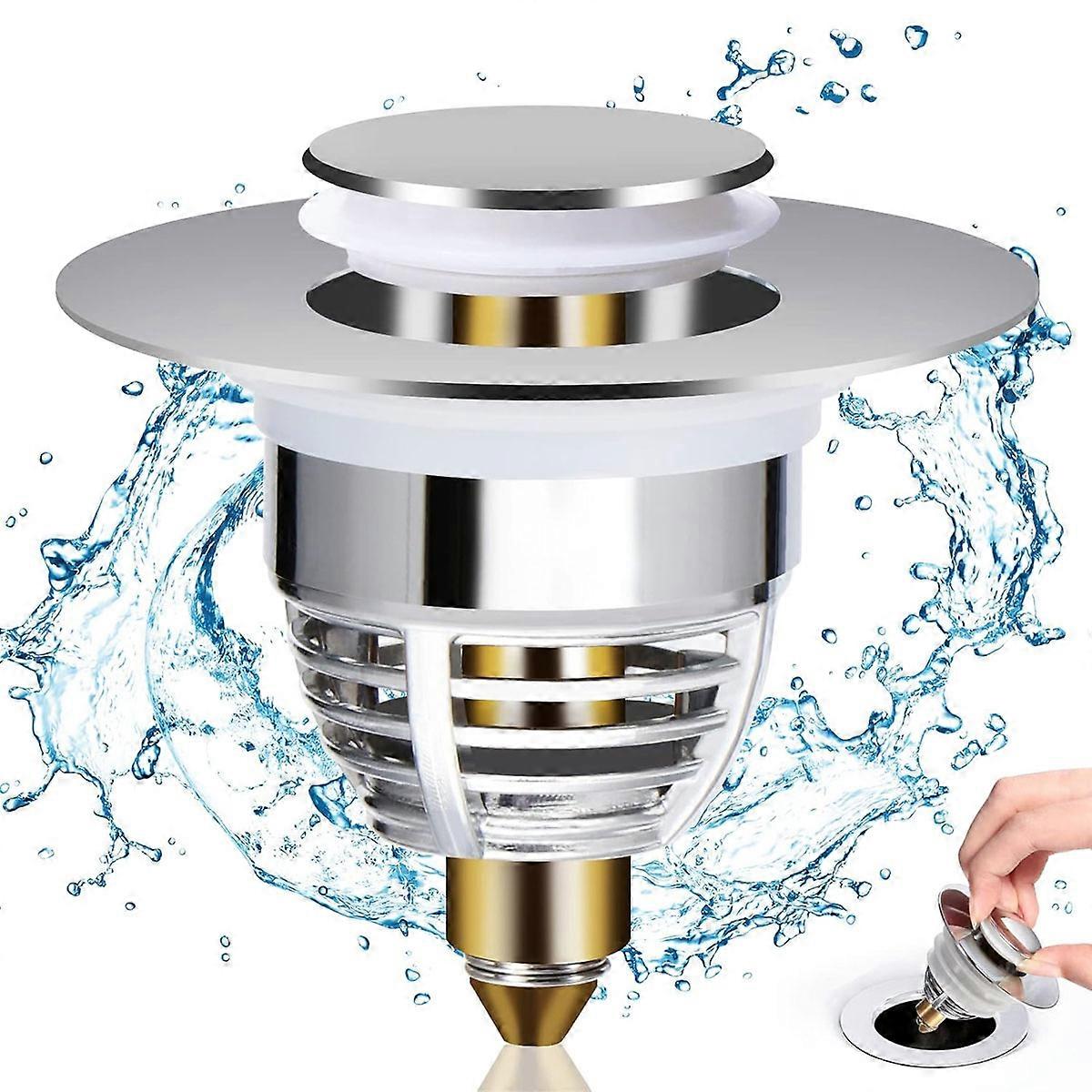 Sink Strainer, Dual Mode Switch Sink Stopper, Easy To Install And Clean For Bathtub Drain Plug With Filter Basket, Perfect Compatibility Drain Hole,