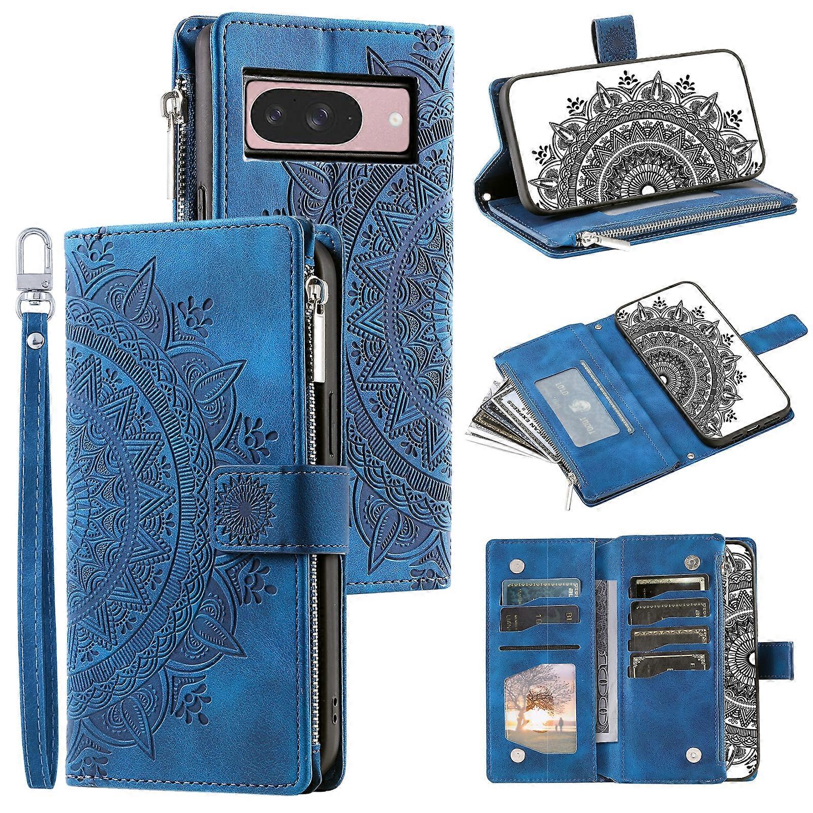 Multi-Card Totem Zipper Leather Phone Case