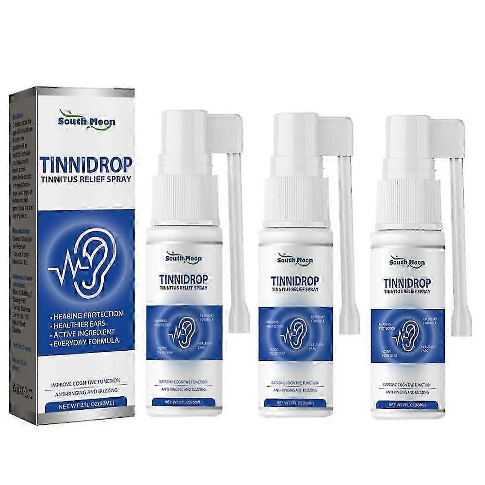 1-3 قطع TinniDrop بخاخ تخفيف طنين الأذن 60 مل تليين شمع الأذن النظيف انسداد قناة الأذن تحسين الاستماع طنين الصمم