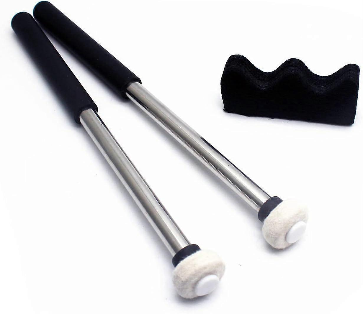 1 Pair Tongue Drum Mallets with Bracket Handpan Drum Sticks Rubber Mallet Percussion Instrument Accessory
