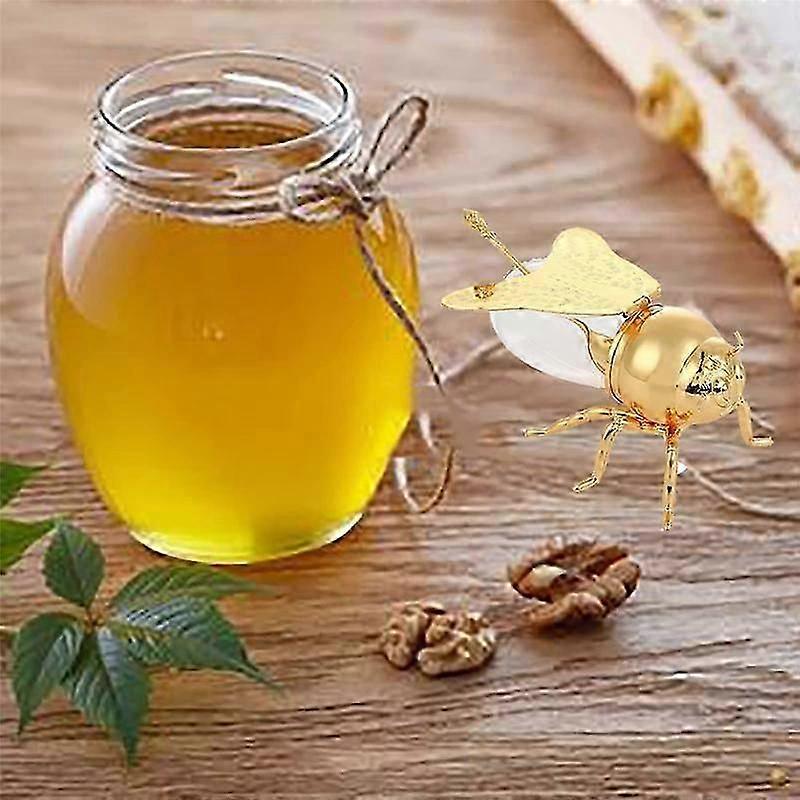 Luxurious Metal Honey Containers with Dipper Honey Storage Jar Decorative Ornament for Storage