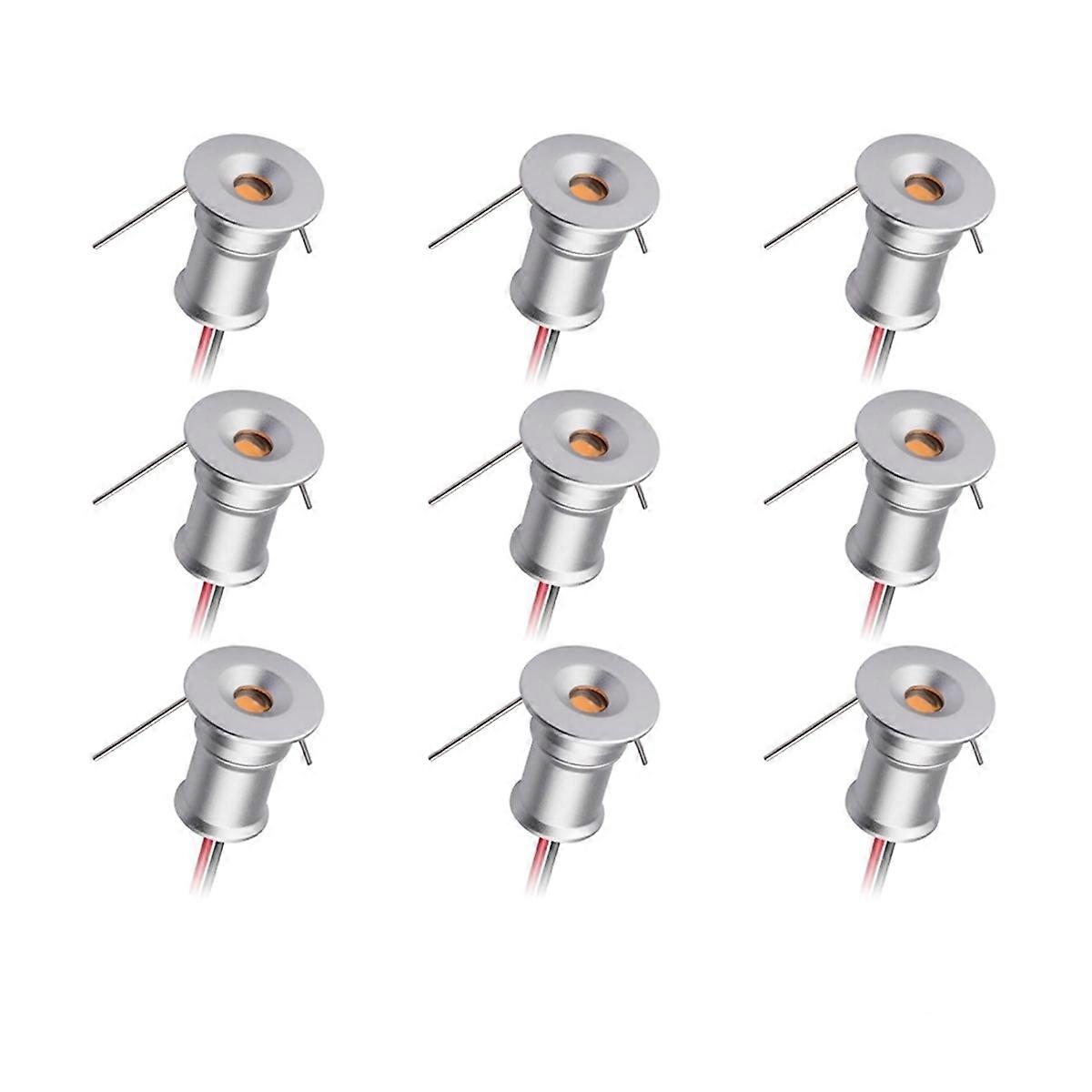 Mini Downlight DC12V 1W 3000K 9 Pack Silver Shell, Artwork Light