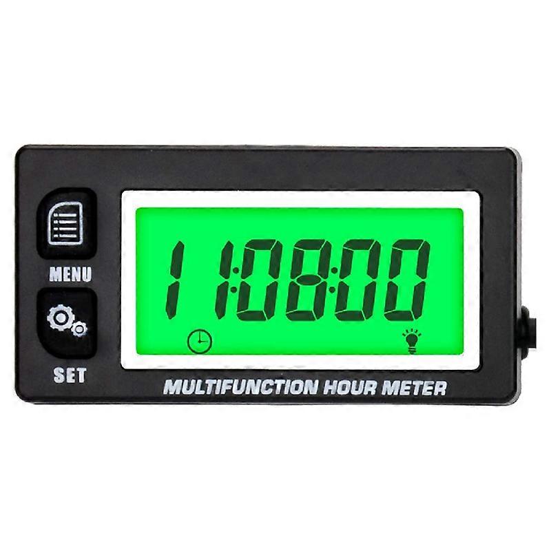 LCD Digital Hourmeter Tachometer Engine Thermometer Replaceable Clock for Motorcycle ATV Marine Boat
