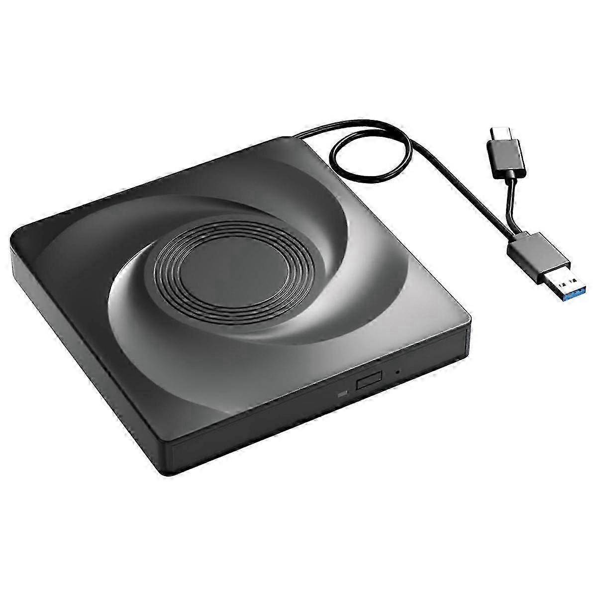 Portable CD/DVD Burner with ROM and Player Capabilities for Laptop and PC Supporting 11/10/7 Linux OS