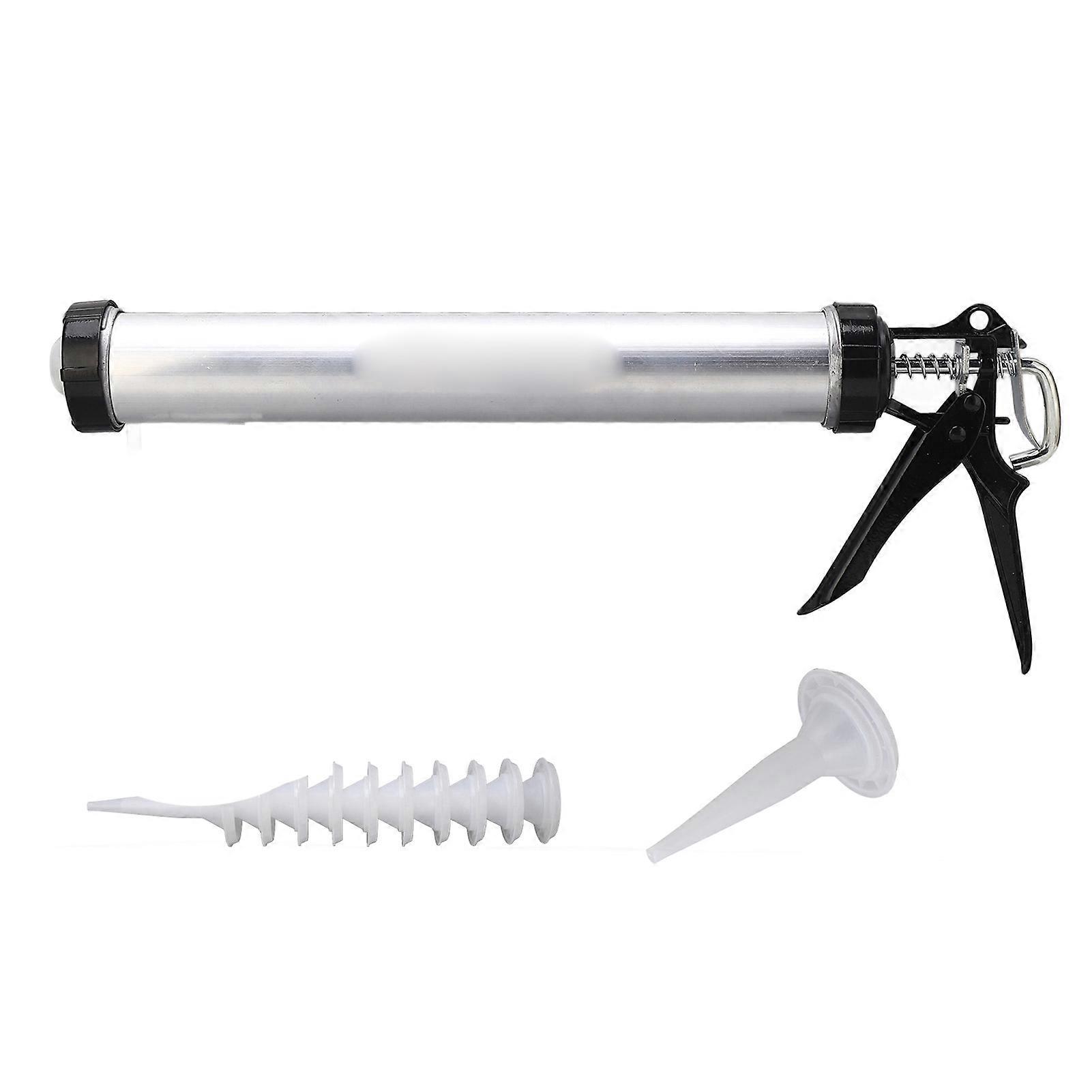 Silicone Caulking Gun with Aluminum Tube, 600ml, with 10 Nozzles
