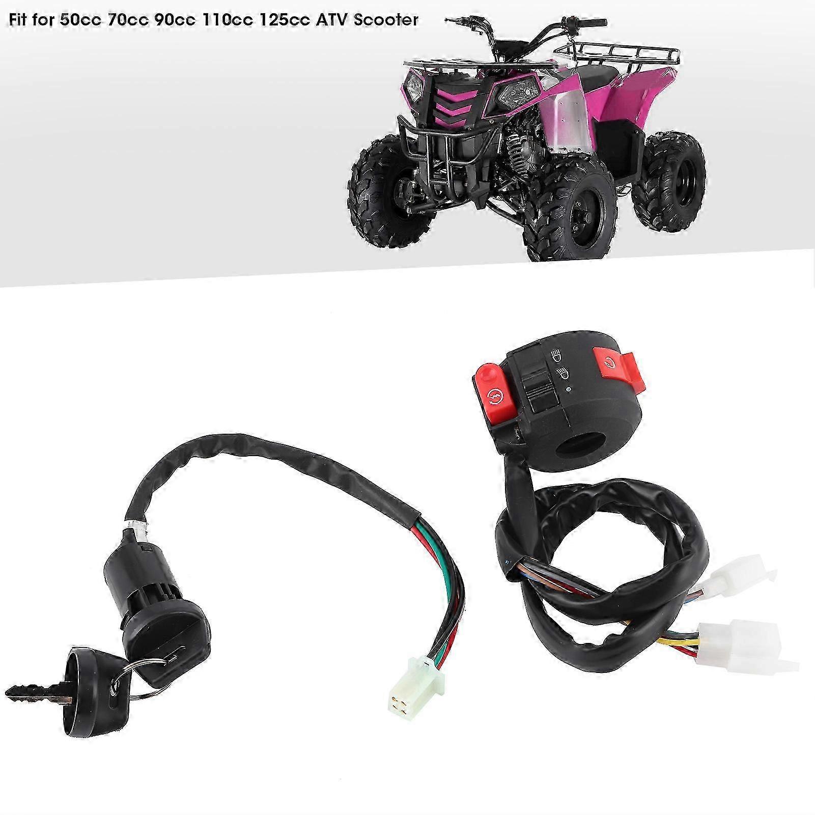 Handlebar Kill Button with Ignition Switch & 2 Keys for 50-125cc ATV Scooter (European Market)