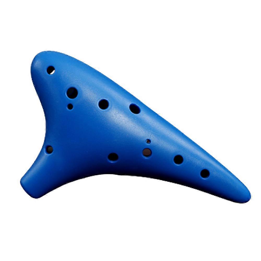 12 Hole Plastic Alto C Ocarina , Gift Idea For Beginner Musician, Easy To Learn-Blue