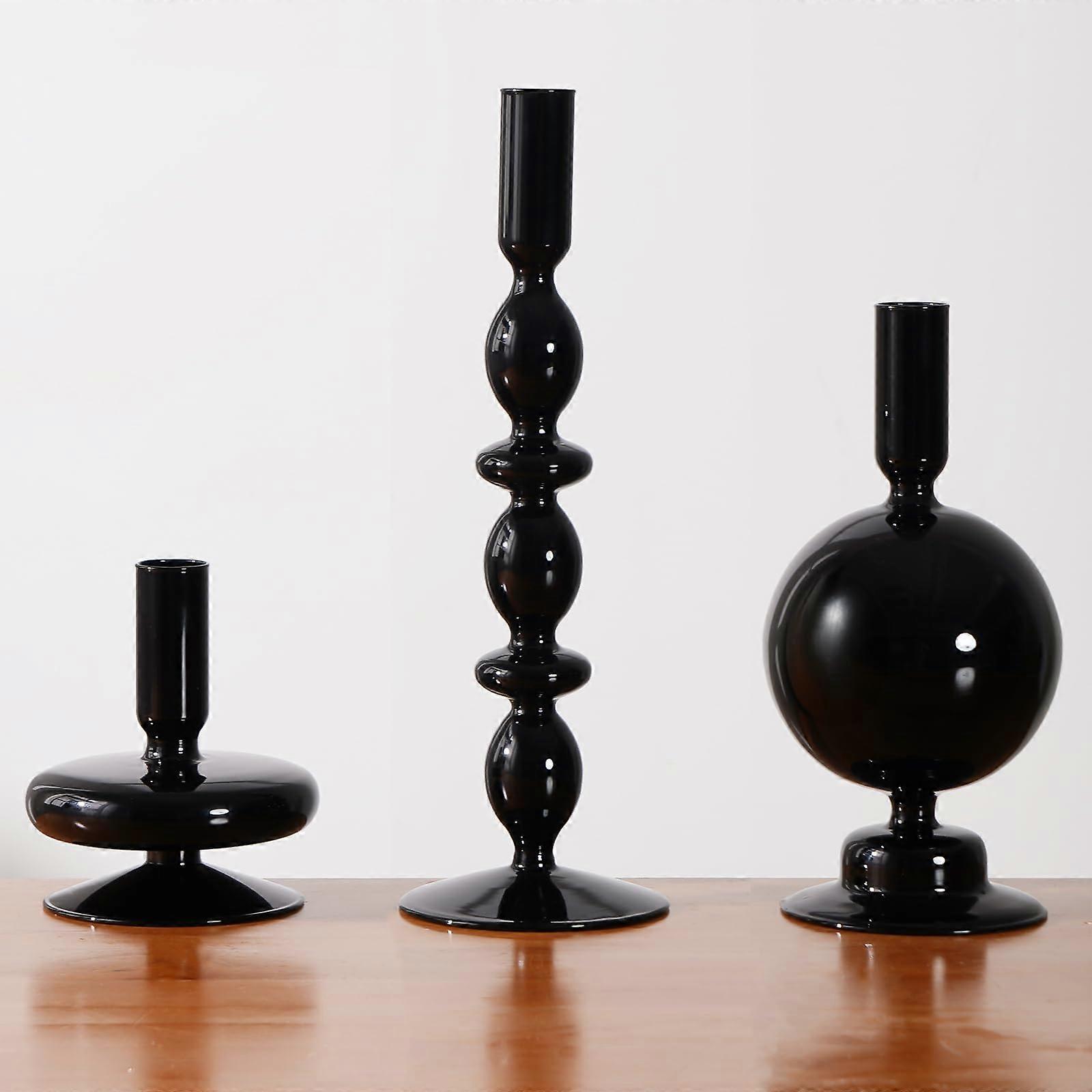 3 Pack Decorative Candlestick Holders for Wedding Fits 1 Inch Candle