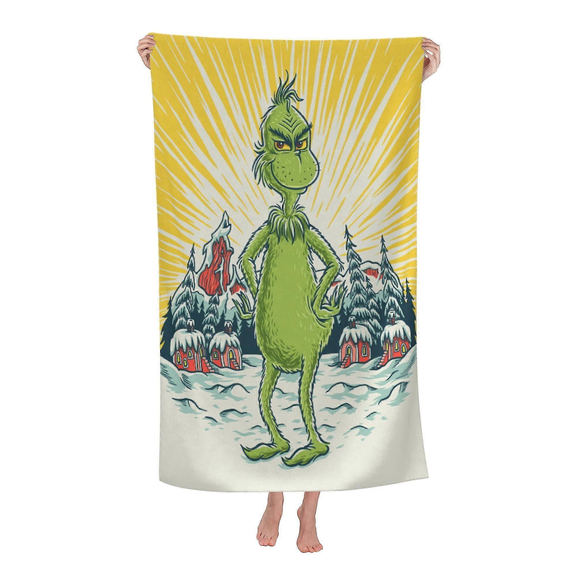 The Grinch Beach Towel, Large Microfiber Bath Towel #RaCC