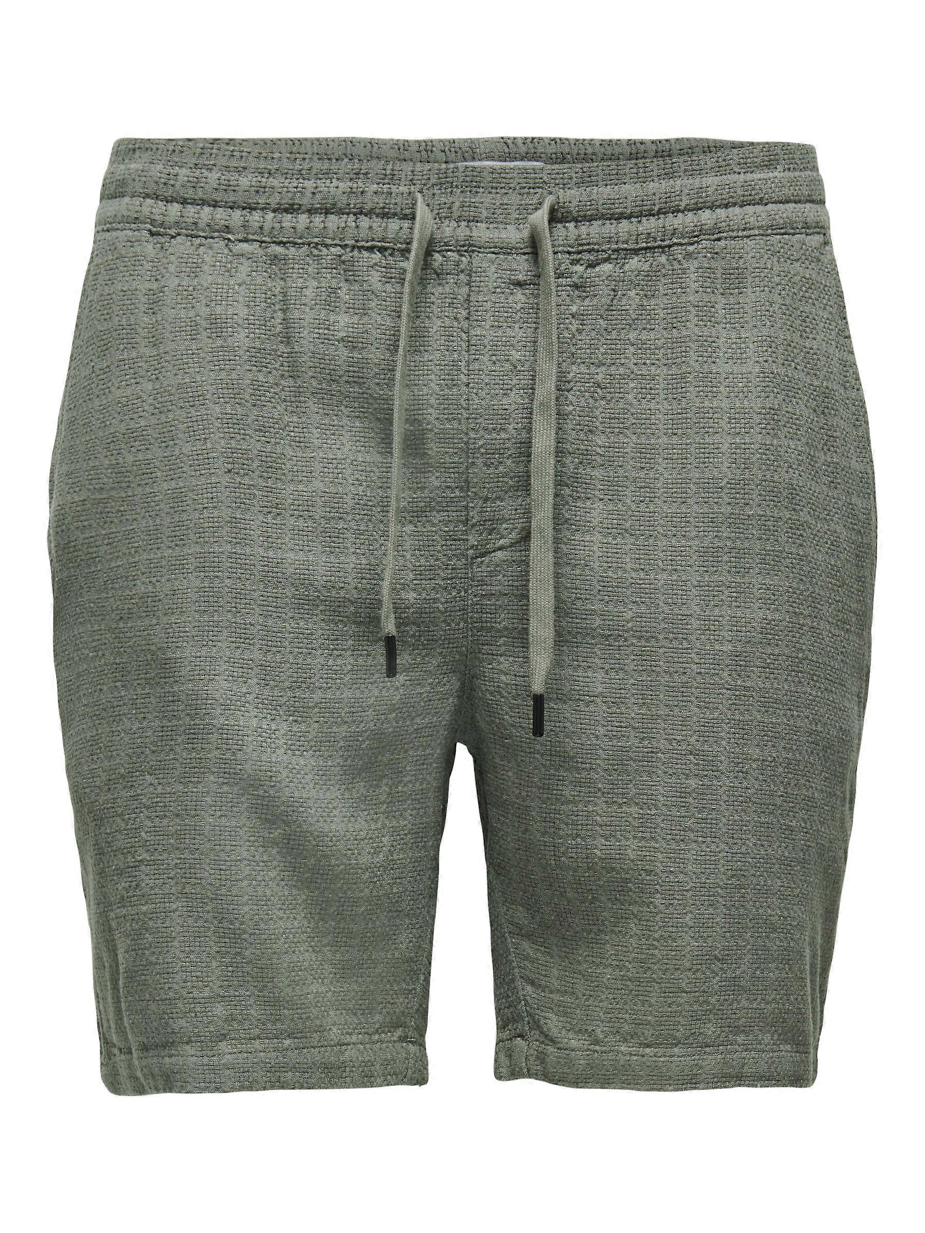 ONLY & SONS Men's Sweat Shorts with Elastic Waistband and Drawstring, Knit Pattern