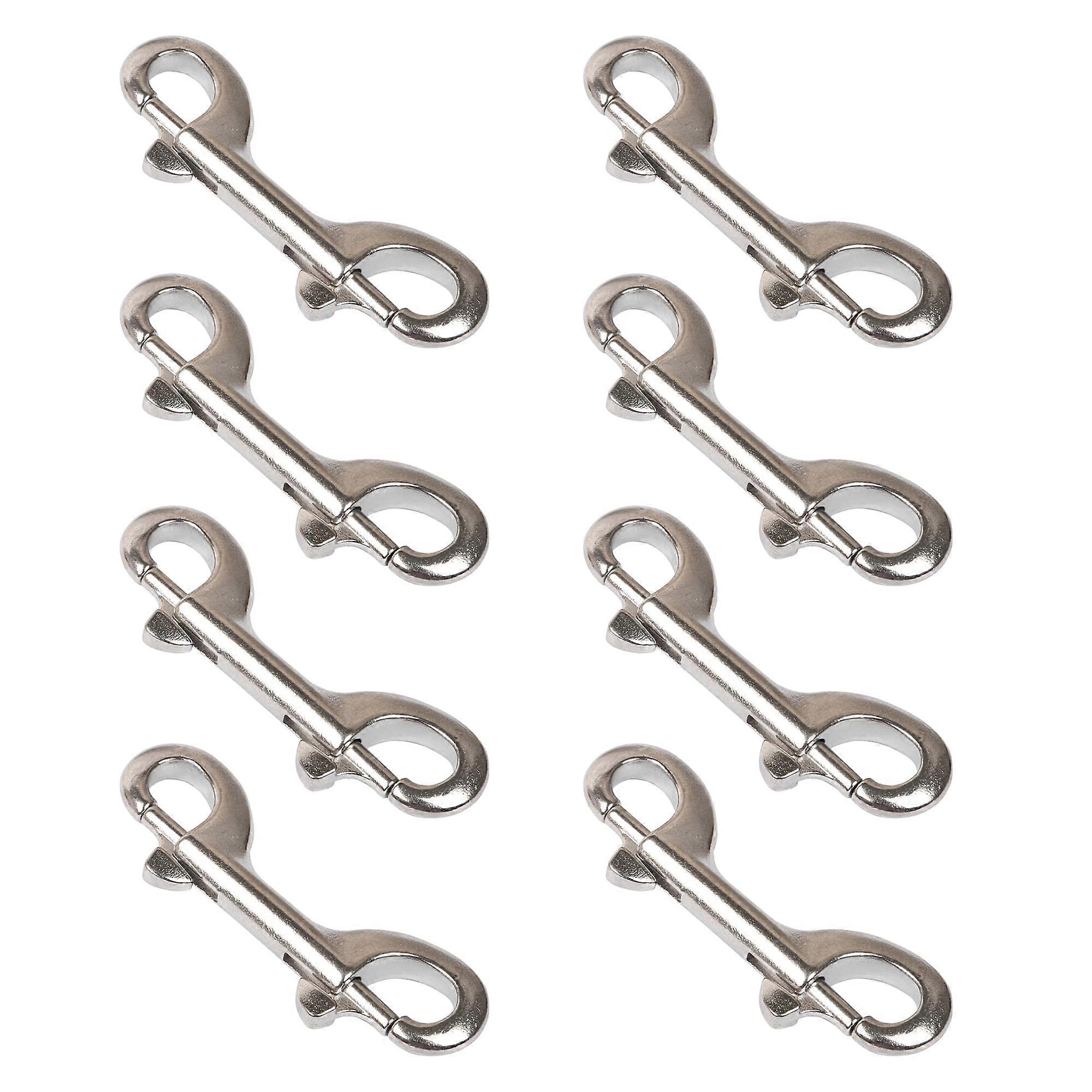 Stainless Steel Snap Hook 8 Pcs 3-1/2-Inch Double Ended Trigger Bolts Silver