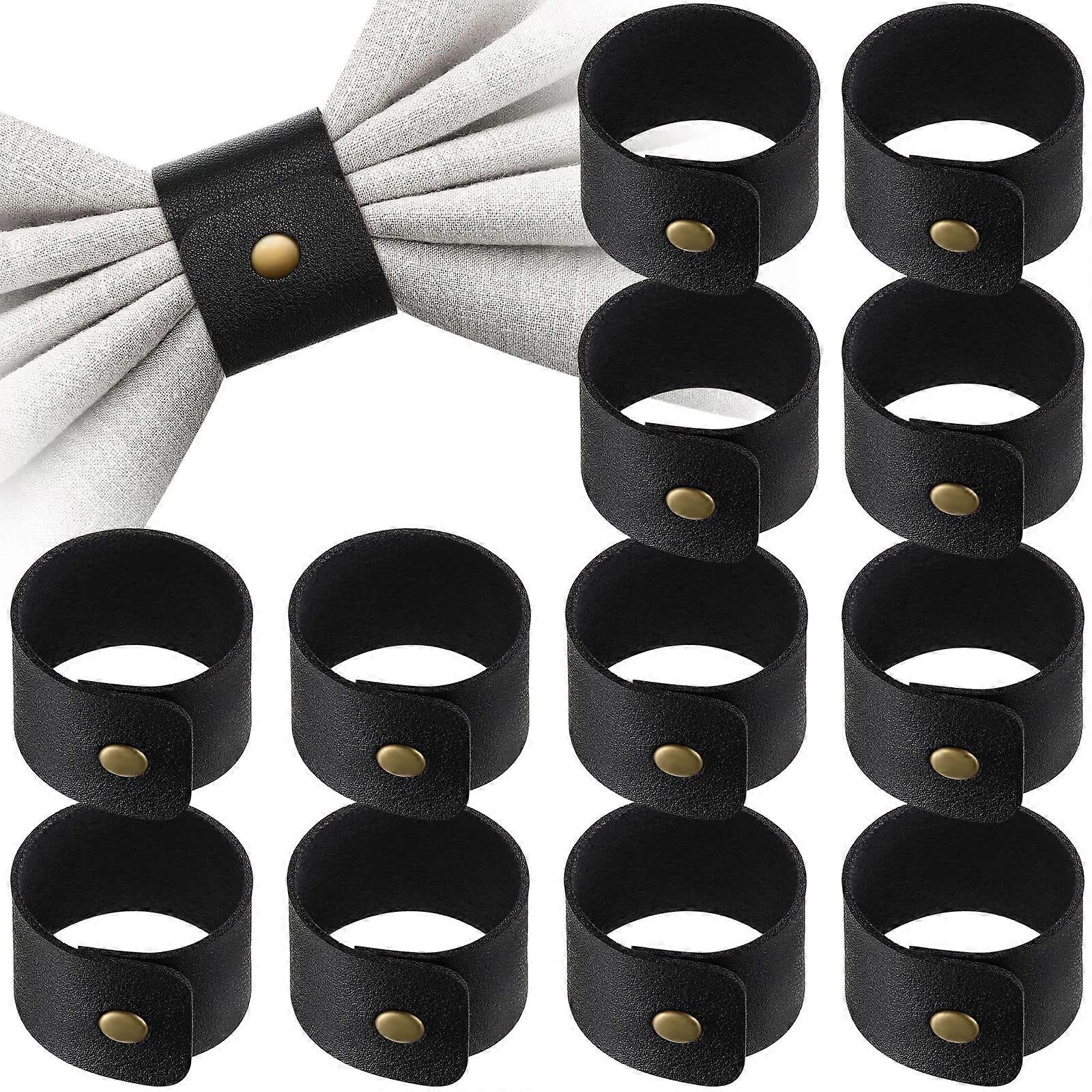 Thanksgiving day rustic napkin rings Handmade Artificial Pu Leather Napkin Ring Holder