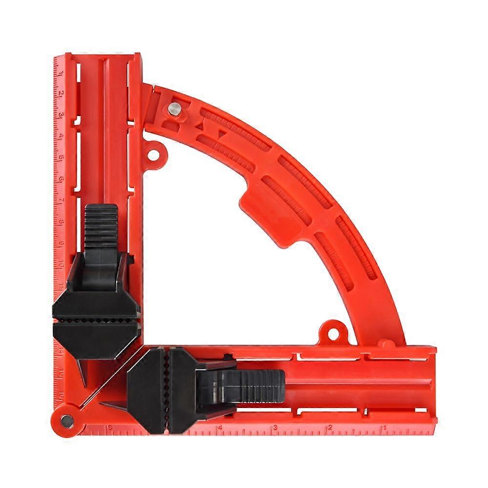 Multi Angle Degree Corner Clamps, Adjustable 30-90 Degrees Sawing Mitre Right Angles Measuring Cutting Tool for Woodworking Photo Frame (red)