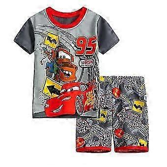4-7 Years Kids Pyjamas Cars Lightning McQueen Printed T-shirts Tops + Shorts Nightwear Loungewear Sleepwear Outfits Sets