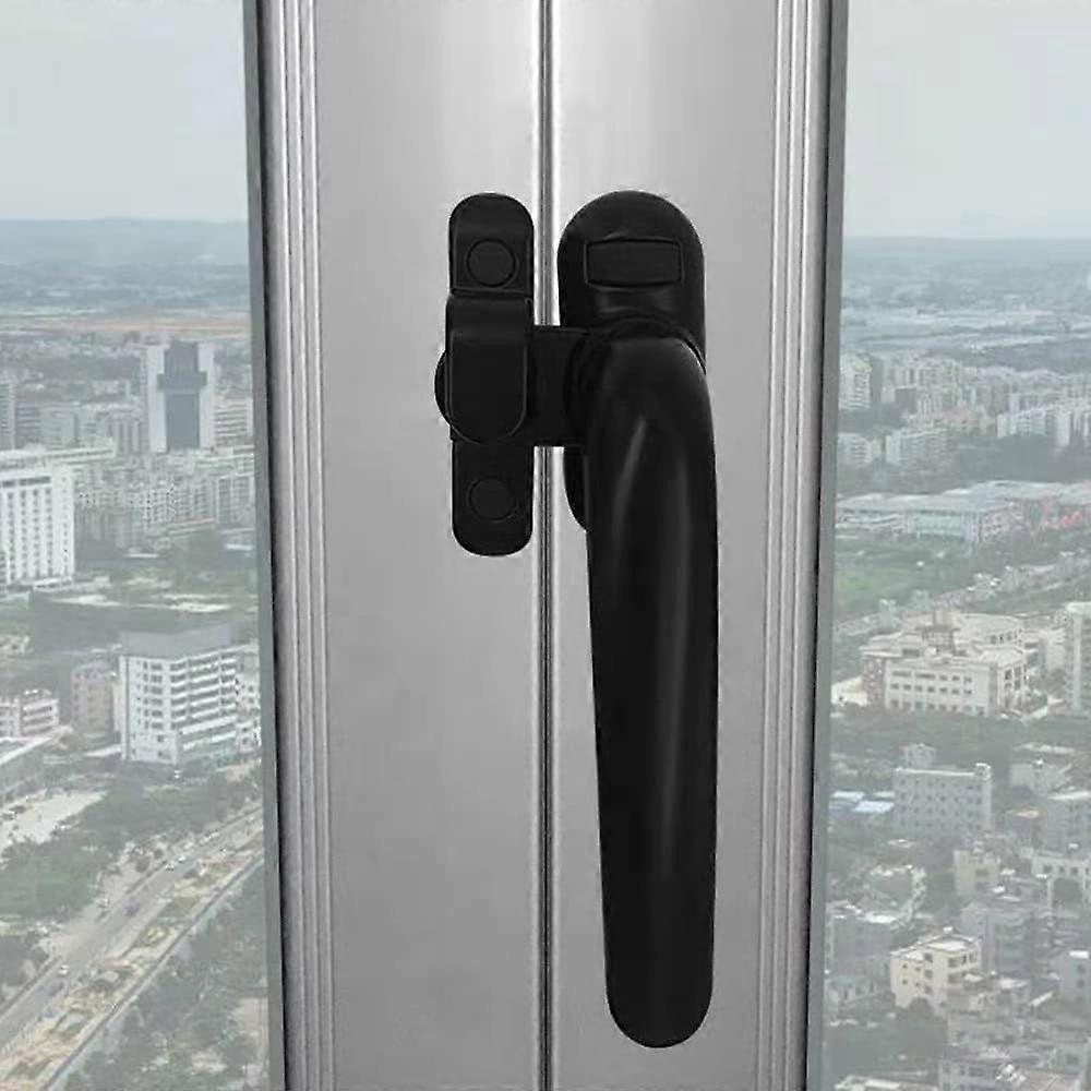 (Black right opening) Interior aluminum and plastic window handle