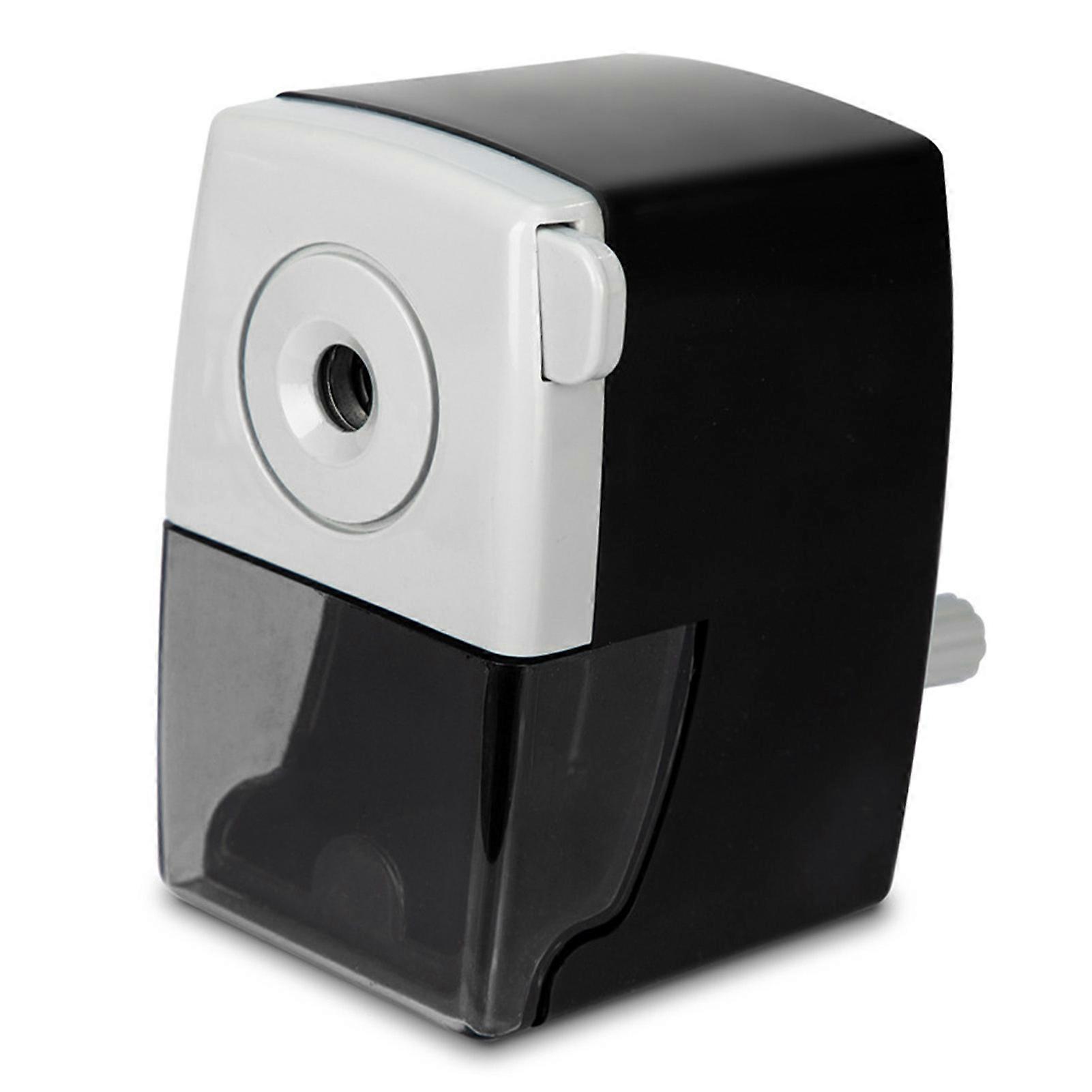 Pencil Sharpener Cute Shape Manual Handcrank Portable Compact Handheld Sharpener Stationery for Student Black