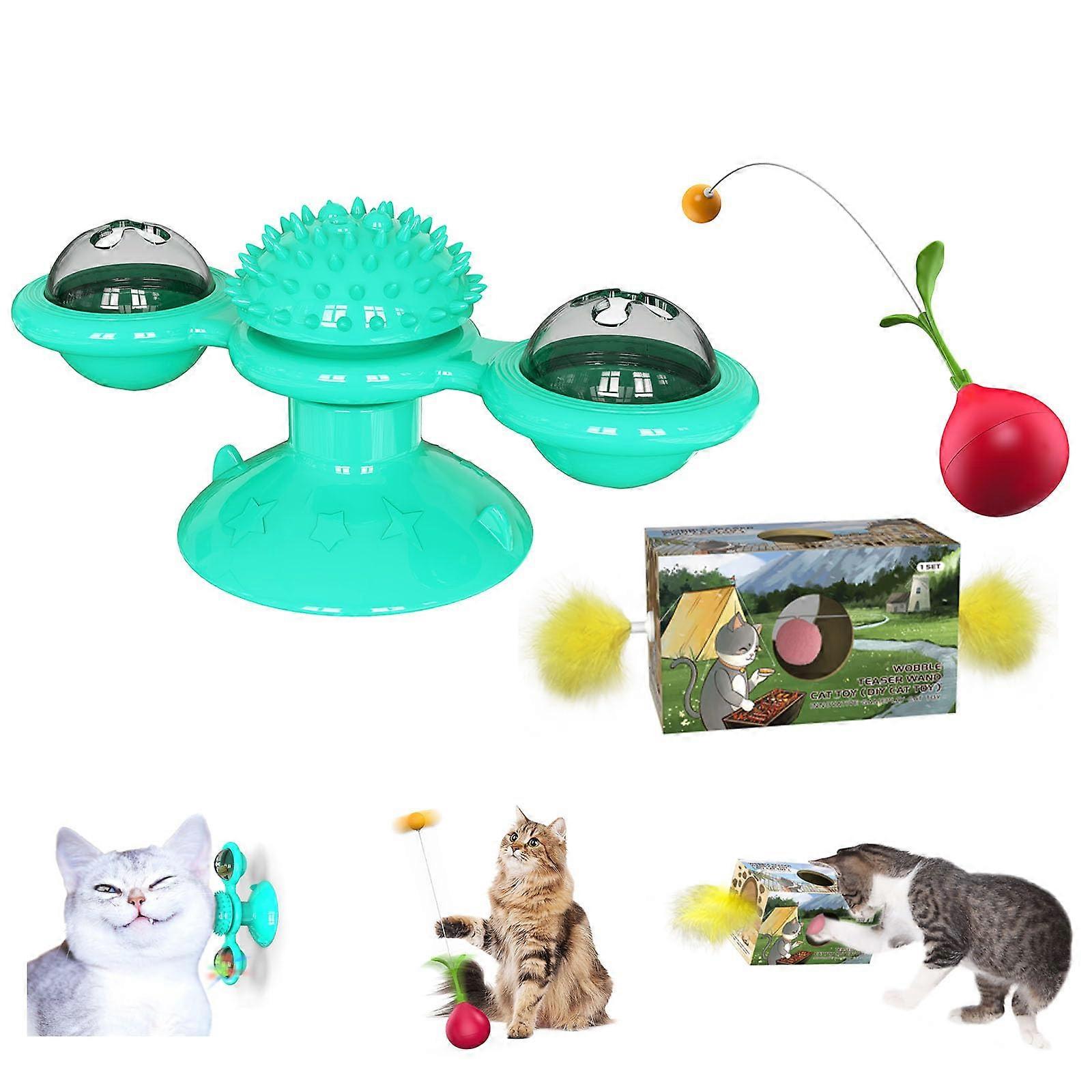 2pcs Cat Teaser Toy Set, Plush Kitty Toy with Raging Design, Fiber Polar Material for Interactive Play