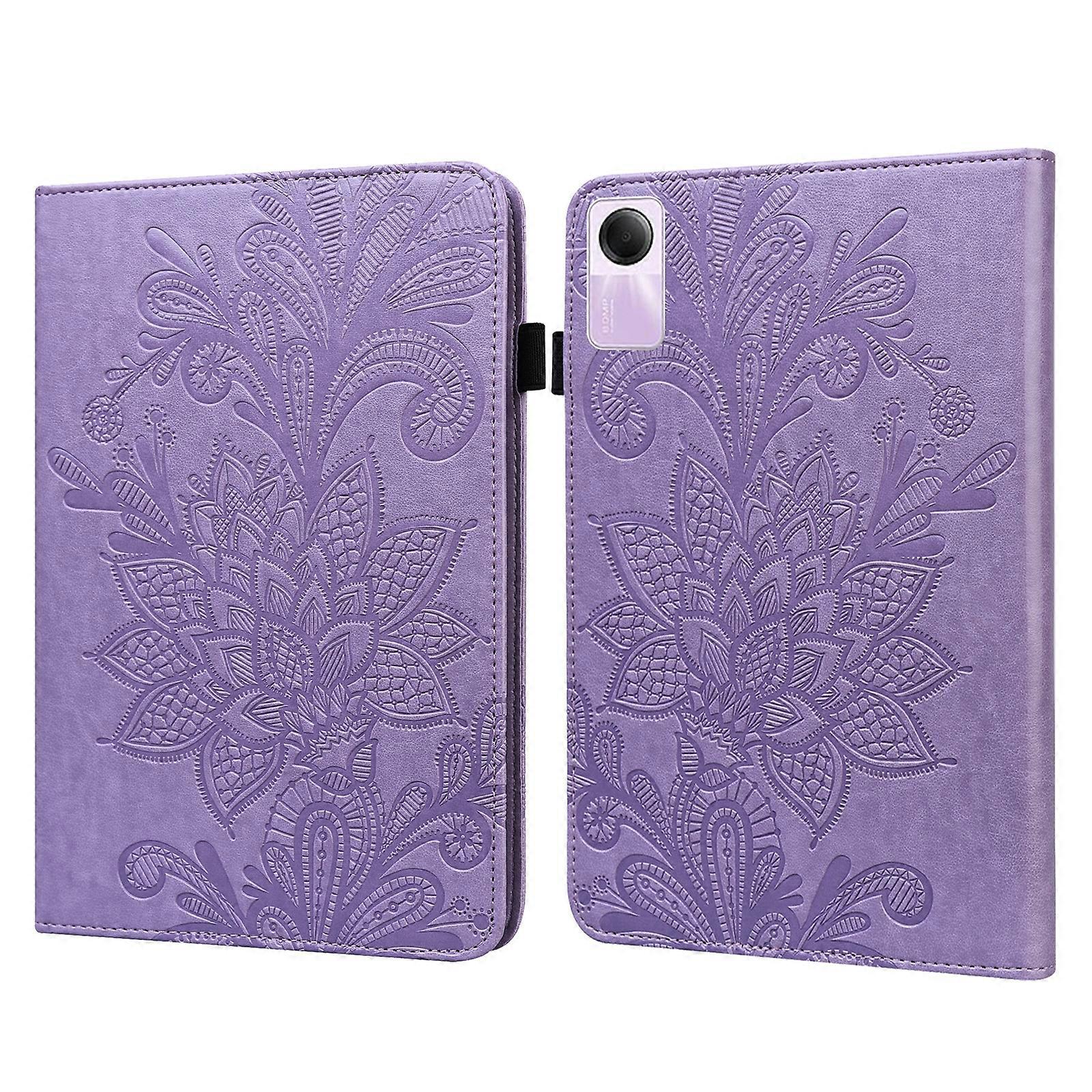 Lace Flower Embossing Pattern PU Tablet Case For Xiaomi Redmi Pad SE