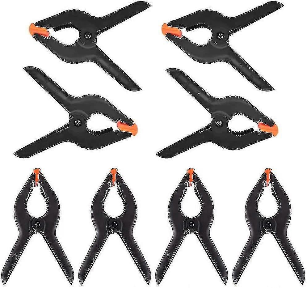 8 Spring Clips, Black Plastic Spring Clips, Nylon Clips, Diy Tool Clips
