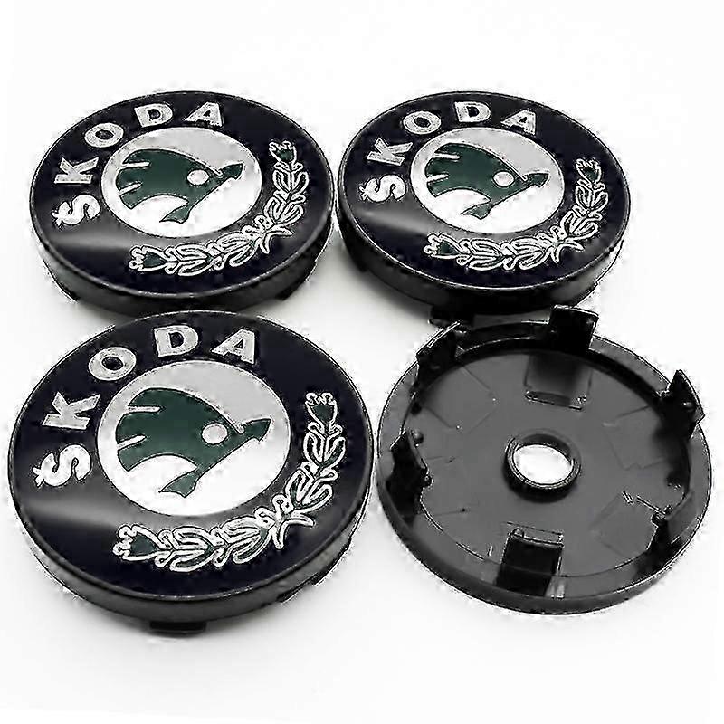 4 قطع 56 مم + 60 مم غطاء محور السيارة عجلة ملصق شعار ملصق زخرفة الشعارات ملحقات لسكودا أوكتافيا رائع رابيد كودياك كاروق كاميك