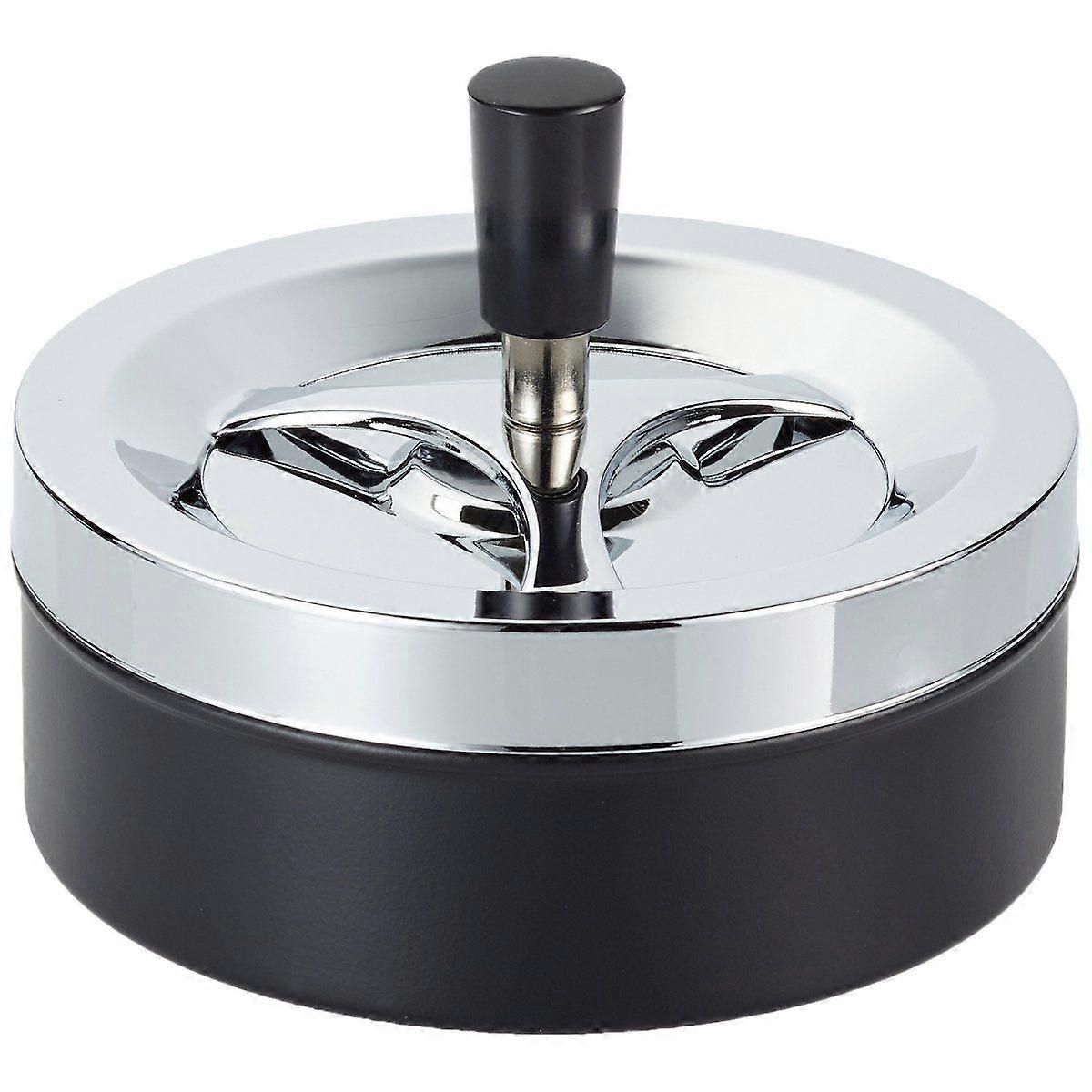 Rotating Metal Ashtray, Windproof Design, Approx. 13cm Diameter