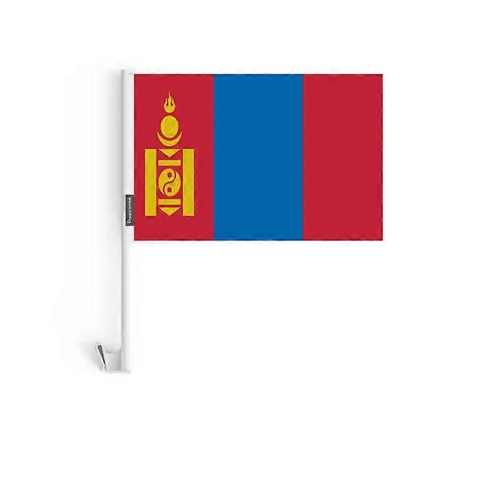 Flag - Mongolia - 10 pieces - 14 x 21 cm - Polyester - Plastic Pole