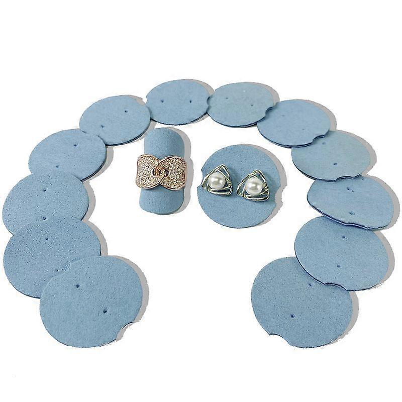 12pcs Creative Round Ring Display Pads For Rings Earrings Jewelry Display Props Ideal For Retail And Home Use Sky-Blue