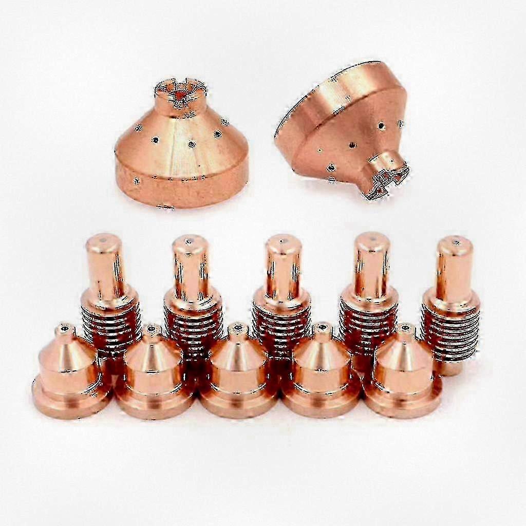 Plasma Cutting Torch Replacement Parts 12pcs including Electrode Tip, Nozzle, and Drag Shield suitable for various models