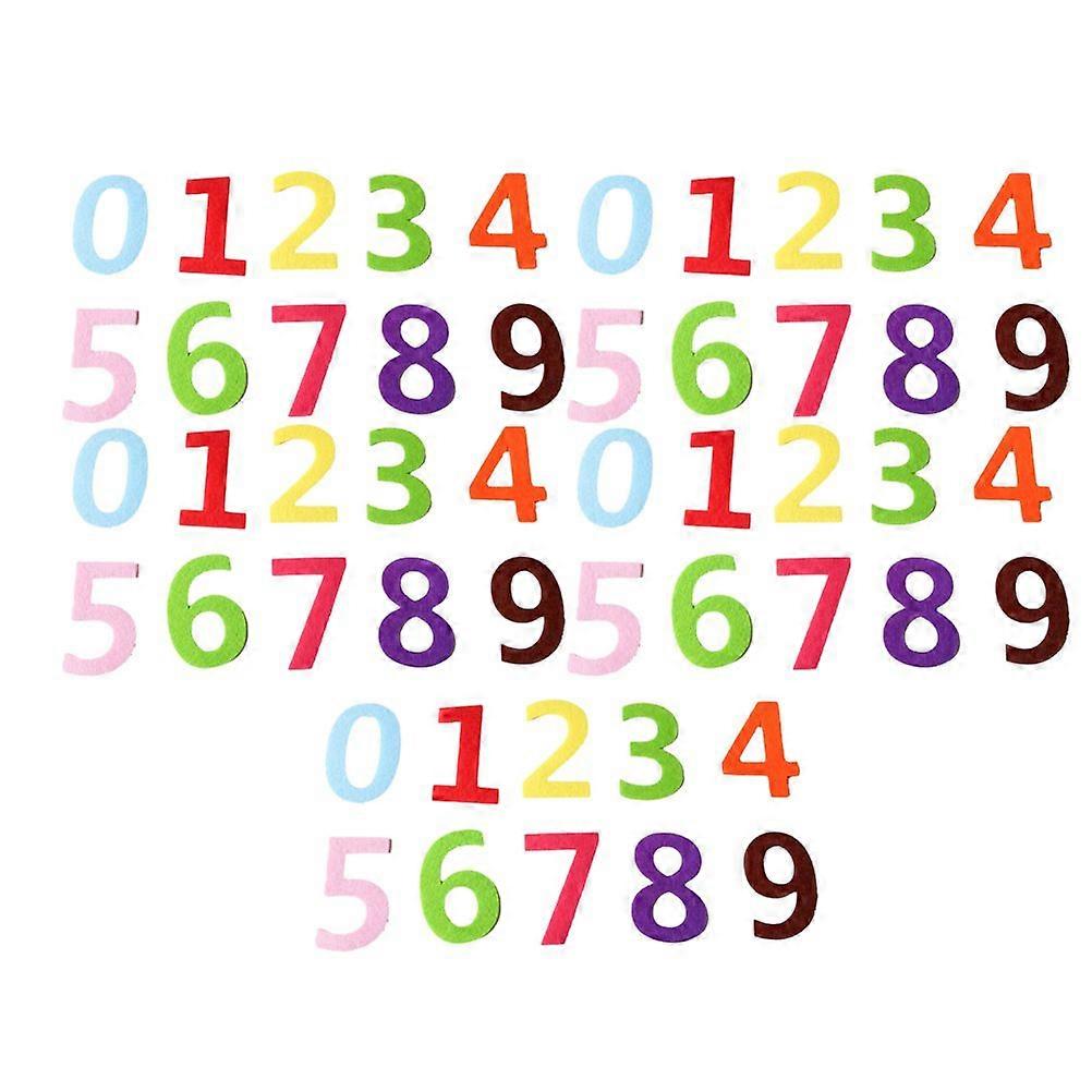 5 סטים הרגיש מספר תפאורה צבעוני מספר קישוט DIY מלאכת יד ילדים צעצועים קישוט מסיבת לילדים (צבע אקראי)