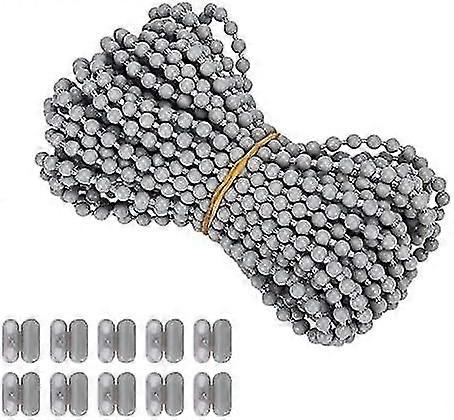 Blackout Blind Parts with 10m Cord and Bead Chain Including 10 Connectors for Roman Venetian and Honeycomb Blinds