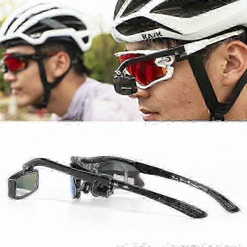 \u200bBicycle Rearview Mirror for Cycling Glasses & Helmets - 360 Adjustable Eyeglass Mount with Wide-Angle Lens