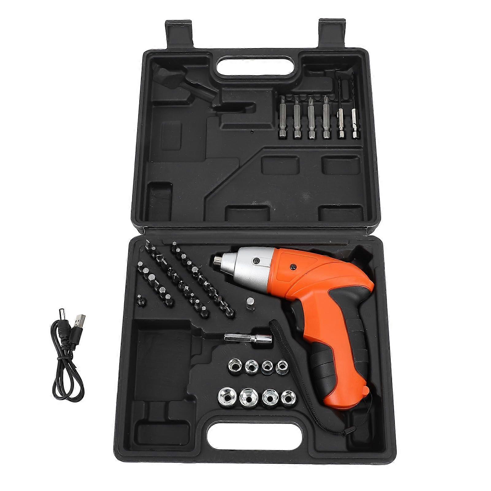 Electric Screwdriver Set, 3.6V Rechargeable Cordless Screwdriver with 45 Bits and 180RPM High Speed for Home Repairs