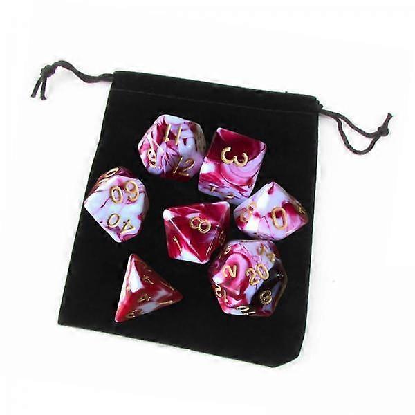 6x Set of 7 Polyhedral Dices Set Party Toys D4-D20 with Pouch for RPG Table