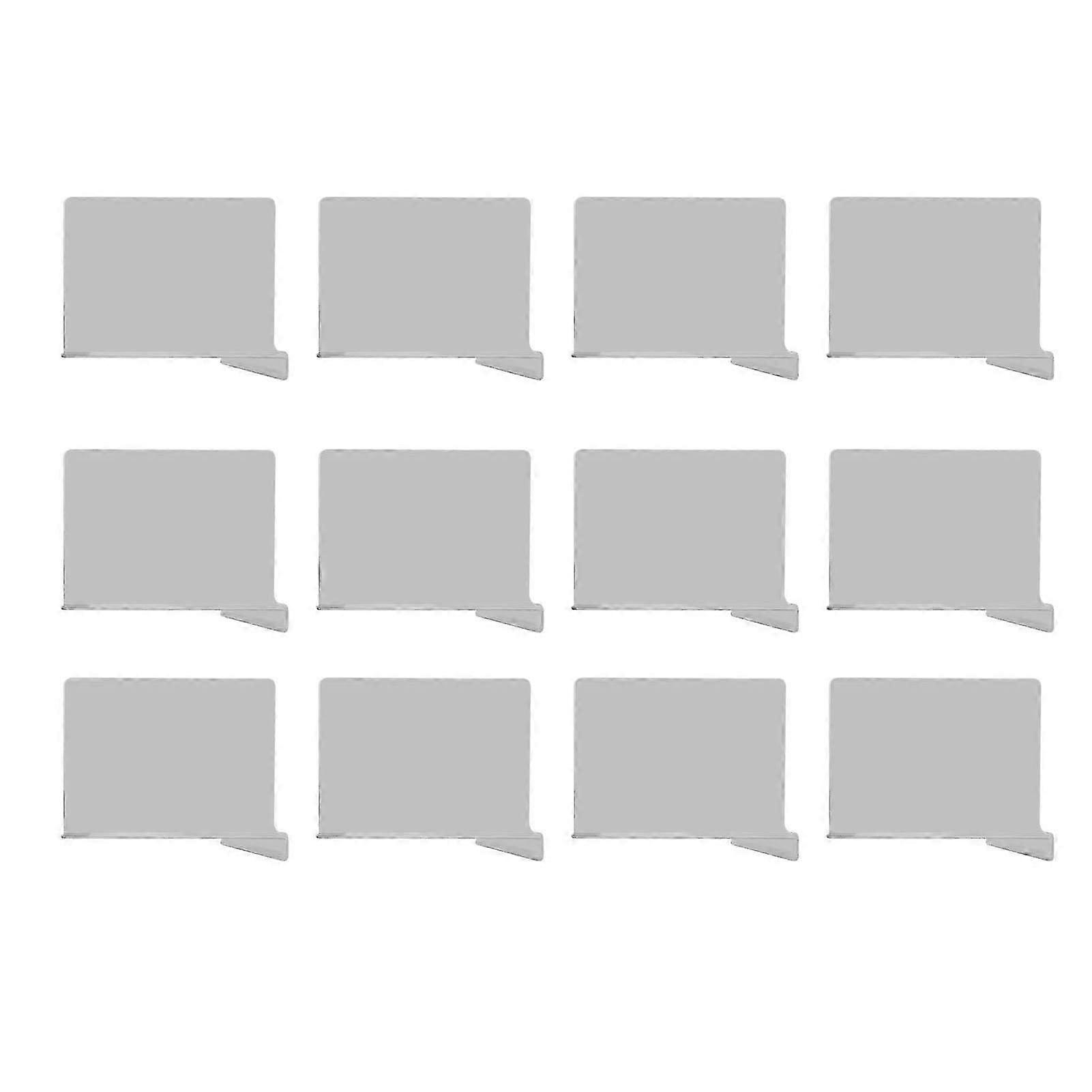 12Pcs Shelf Divider Clear Plastic Adjustable Anti Slip Anti Deformation Shelf Separator With Clip For Closet Cabinet