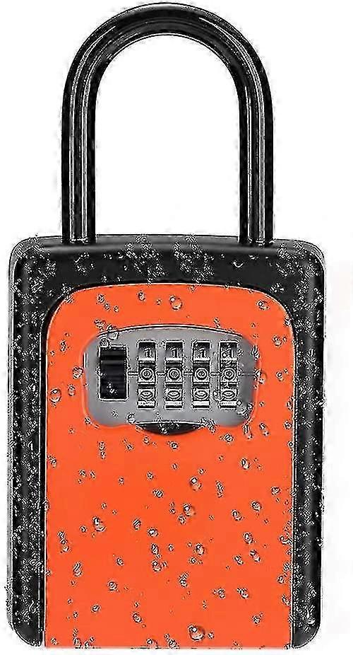 Key Lock Box, 4 Digit Combination Storage Safe with Resettable Code, Portable Key Safe for Door Knob, Suitable for Realtors and Contractors