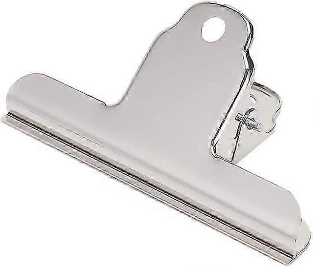 10 قطع مشابك بولدوغ كبيرة - مشبك مفصلي معدني 100 مم مشبك بولدوج كبير من الفولاذ المقاوم للصدأ للورق والبريد والكرتون والمكتب والمطبخ (فضي)