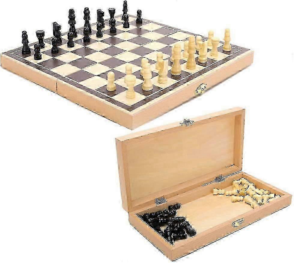 Wooden Chess Game Set with 30 X 30 Cm Board, Perfect for Chess Lovers and Suitable for Various Players