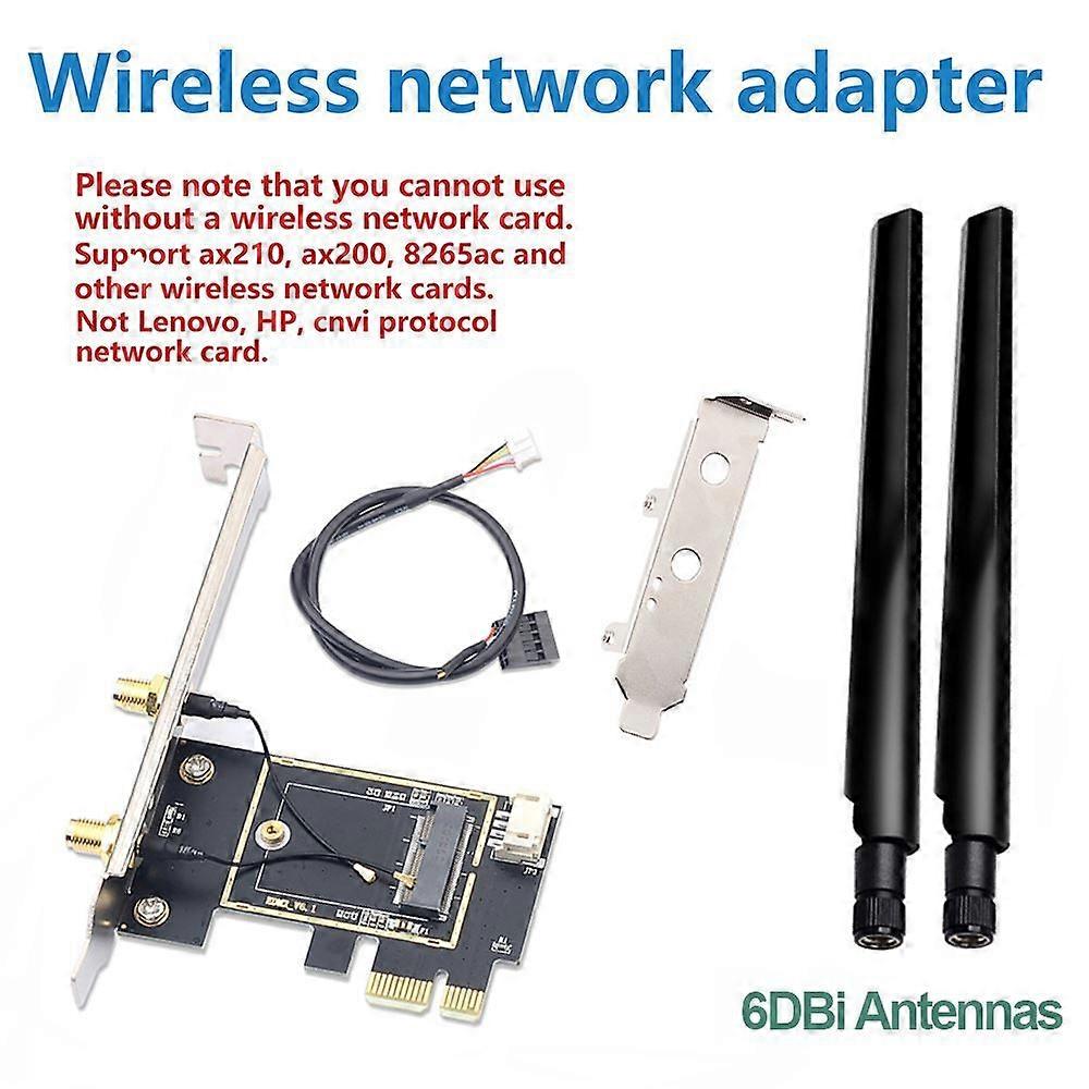 M.2 To PCI Express Wireless Adapter Converter with 6DBi 2x Antenna NGFF M.2 WiFi Bluetooth Card For