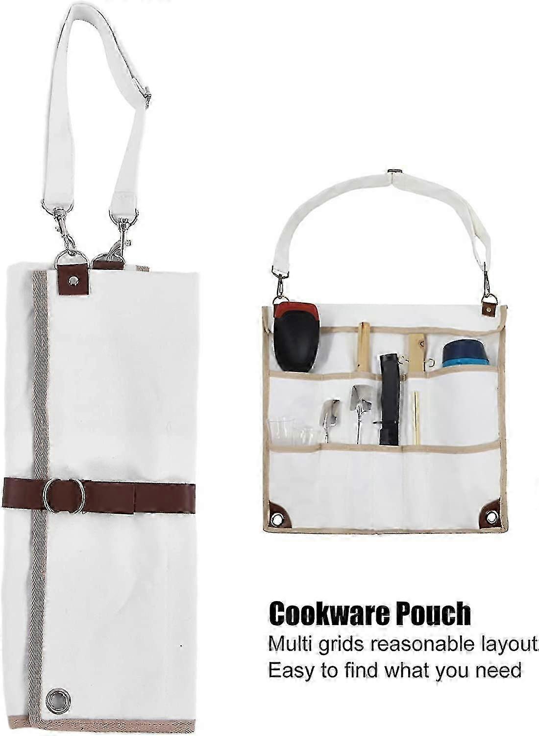 Camping Tableware Bag, Multi-pocket Hanging Organizer with Strap, Foldable Storage