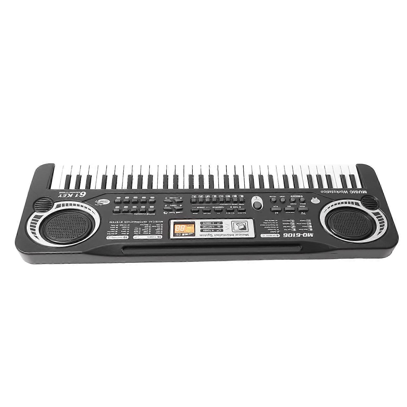 61-Key Portable Electronic Keyboard Piano for Kids, Plastic, Battery Powered