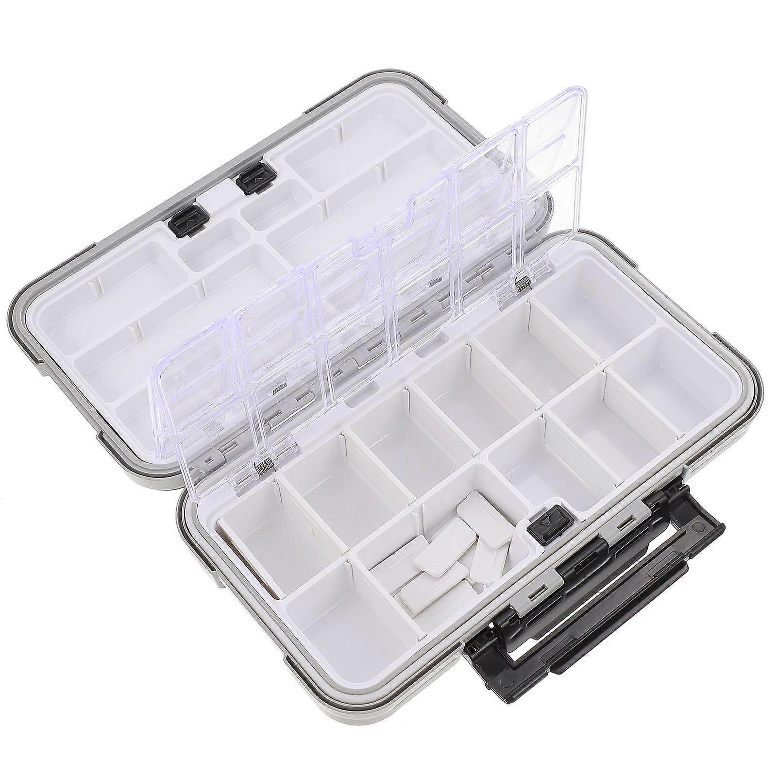 Large Capacity Plastic Bait Box Rectangular Fishing Simple Design For Outdoor Activities ABS Plastic 20X11CM 5CM Height 1Set