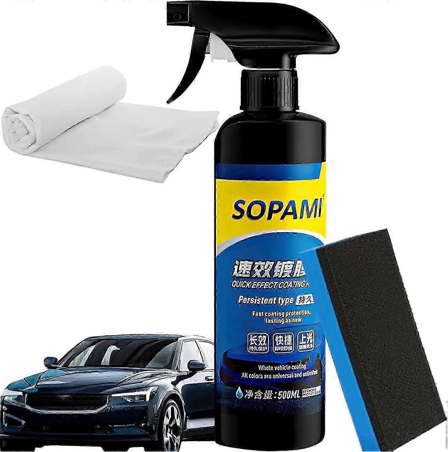 Sopami Car Coating Spray, Quick Car Wax Polish Protection for Car and Motorcycle