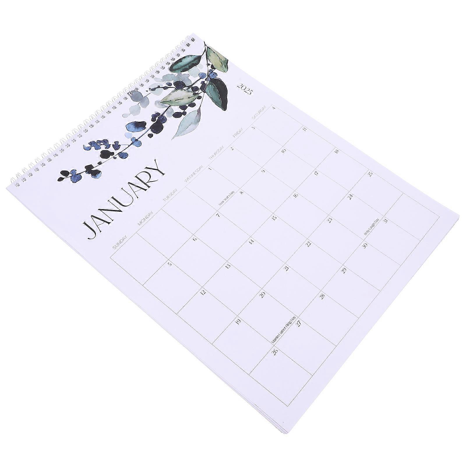 Wall Planner Calendar Greenery Design Decorative Hanging Monthly For Home And Office 36.00X28.00X0.05CM Scheduling 1Pack