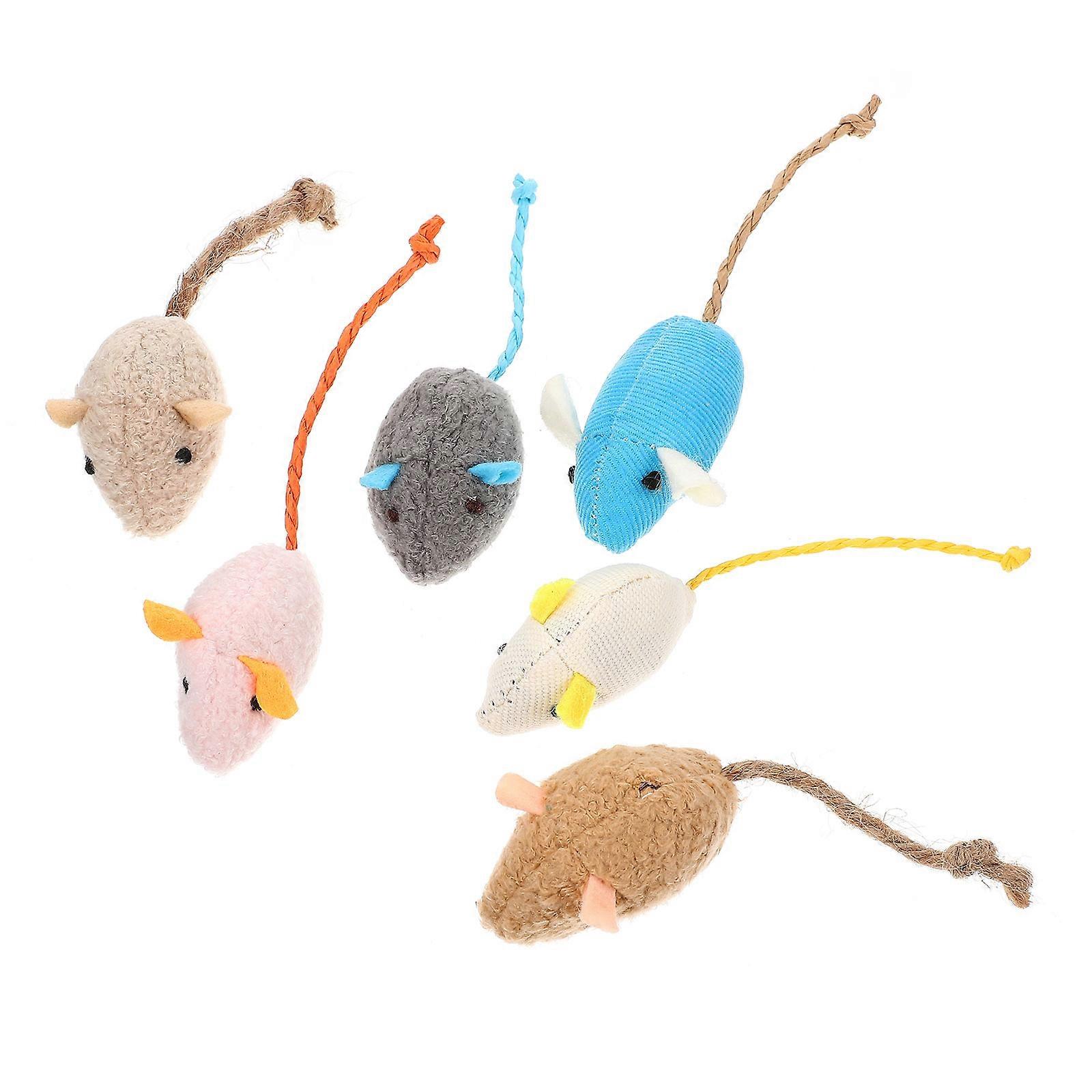 Stuffed Cat Toy Catnip Chewing Interactive Blue 6Pcs