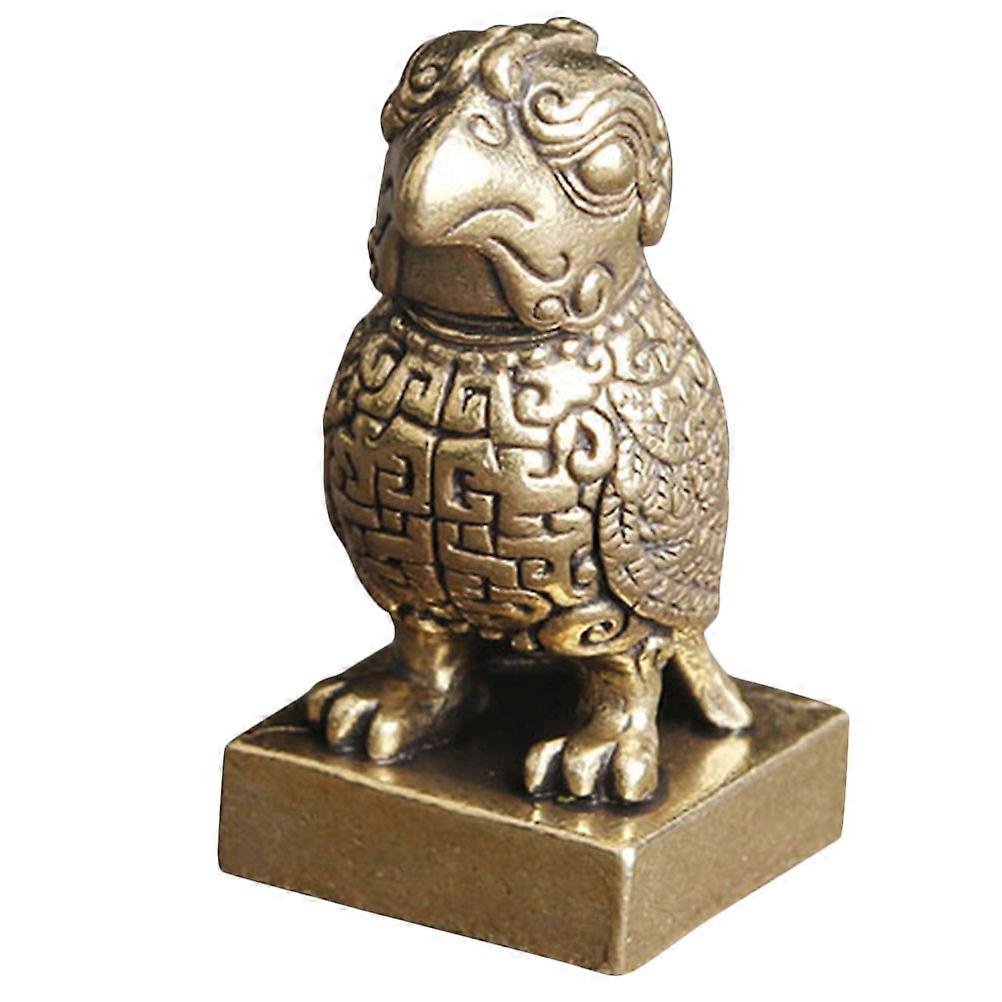 Bird Decorative Figurines Retro Brass Model Living Room Statue 1Set