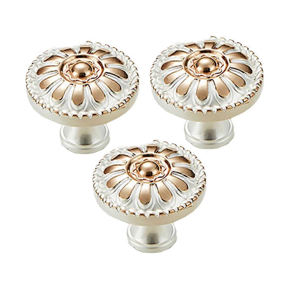 3pcs Mushroom Shape Alloy Cabinet Pull Knobs, Stylish Furniture Handles, Silver Finish, Easy to Install